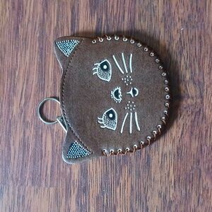 Leather cat wallet